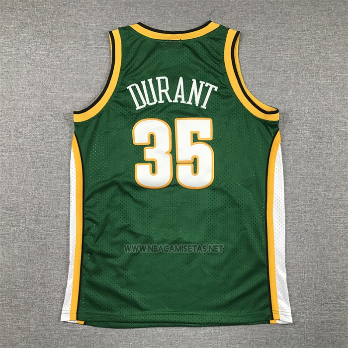 Camiseta Nino Seattle SuperSonics Kevin Durant NO 35 Mitchell & Ness 2007-08 Verde